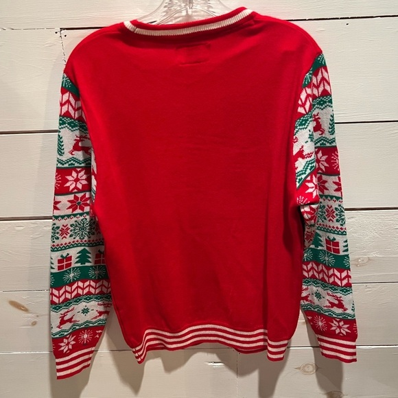 SoCal Look Festive Red Ugly Christmas Tree Sweater, medium, EUC, holiday, party - Picture 2 of 6